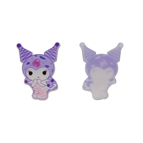 PLASTIC BEADS - RESIN 2D - FOR GLUING - CAT WITH SKULL 05 - 38x50x2mm PURPLE-PINK (LIGHT)-CYCLAMEN - PACKAGE 20pcs.