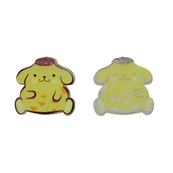 PLASTIC BEADS - RESIN 2D - FOR GLUING - DOG 23 - 42x41x1.7mm YELLOW-BROWN (LIGHT)-ORANGE - PACKAGE 20pcs.