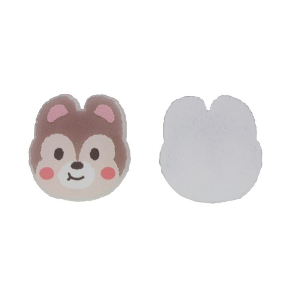 PLASTIC BEADS - RESIN 2D - FOR GLUING - DOG 27 - 42x44x2mm BROWN (LIGHT)-PINK (LIGHT)-BEIGE (LIGHT) - PACKAGE 20pcs.