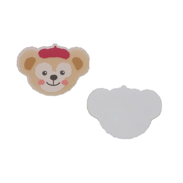 PLASTIC BEADS - RESIN 2D - FOR GLUING - BEAR 56 HAT - 50x35x2mm BEIGE-BROWN (LIGHT)-PINK (DARK) - PACKAGE 20pcs.