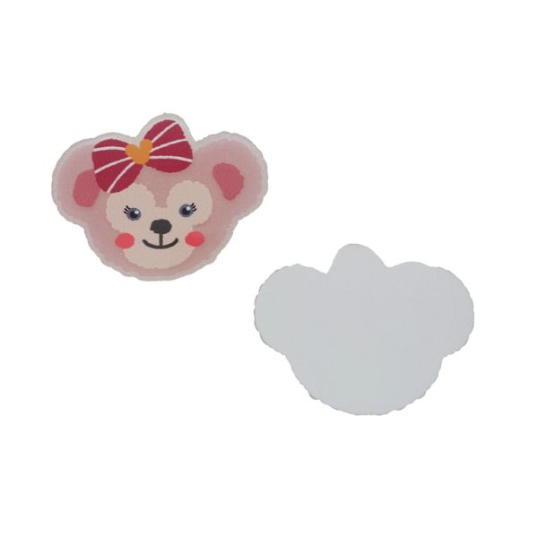 PLASTIC BEADS - RESIN 2D - FOR GLUING - BEAR 59 RIBBON - 49x38x2mm ROSE DUST (LIGHT)ROSE DUST (DARK)-BEIGE (LIGHT) - PACKAGE 20pcs.