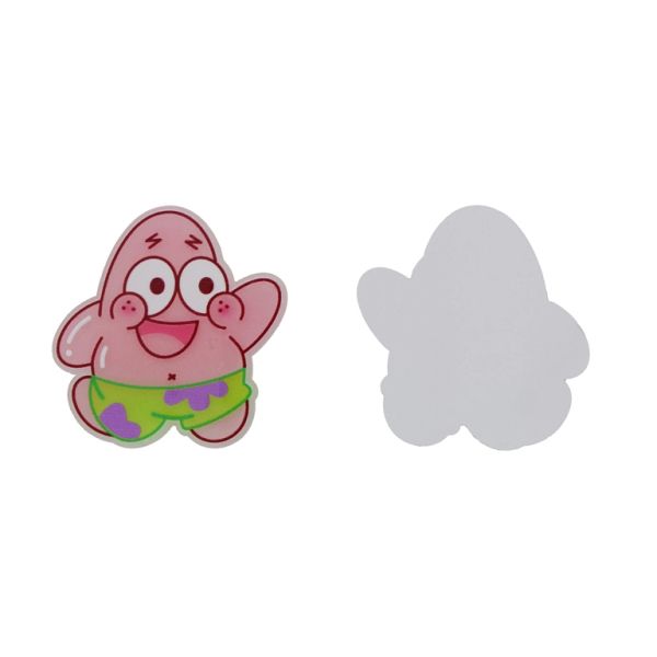 PLASTIC BEADS - RESIN 2D - FOR GLUING - STARFISH 04 - 43x45x2mm PINK (LIGHT)-GREEN (LIGHT)-PURPLE - PACKAGE 20pcs.