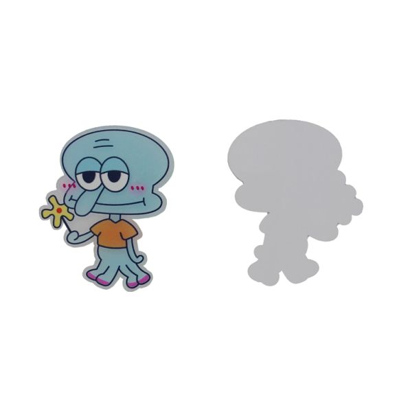 PLASTIC BEADS - RESIN 2D - FOR GLUING - OCTOPUS 04 SQUIDWARD - 40x50x2mm BLUE (LIGHT)-ORANGE-YELLOW - PACKAGE 20pcs.