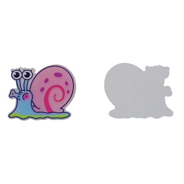 PLASTIC BEADS - RESIN 2D - FOR GLUING - SNAIL 01 GARY - 44x37x2mm PINK (LIGHT)-BLUE (LIGHT)-GREEN (LIGHT) - PACKAGE 20pcs.