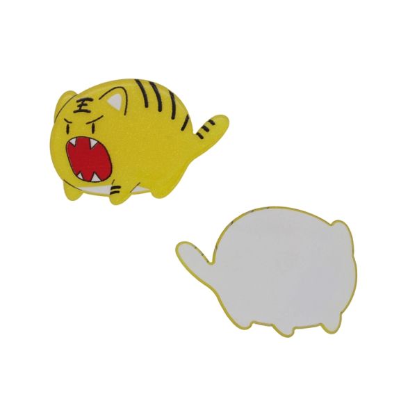 PLASTIC BEADS - RESIN 2D - FOR GLUING - TIGER 18 - 53x38x2mm YELLOW-RED-BLACK - PACKAGE 20pcs.