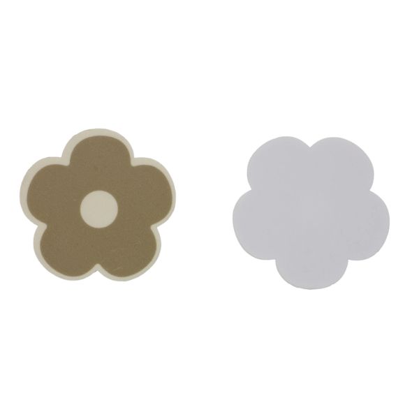 PLASTIC BEADS - RESIN 2D - FOR GLUING - FLOWER 29 - 45x2mm BEIGE (DARK)-ECRU - PACKAGE 20pcs.