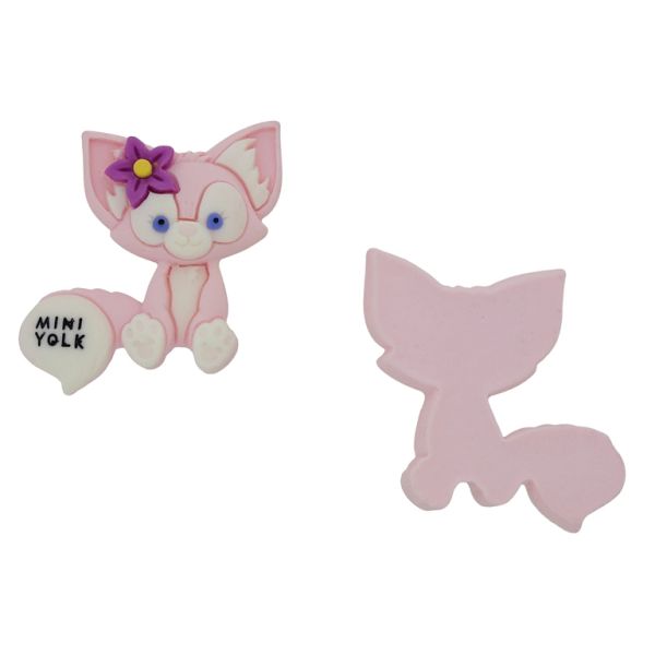 PLASTIC BEADS - RESIN 3D - FOR GLUING - CAT 11 FLOWER - 50x50x11mm PINK (LIGHT)-ECRU-PURPLE - PACKAGE 10pcs.