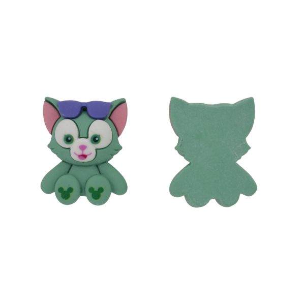 PLASTIC BEADS - RESIN 3D - FOR GLUING - CAT 12 GLASSES - 34x43x10mm TURQUOISE-BLUE-WHITE - PACKAGE 10pcs.