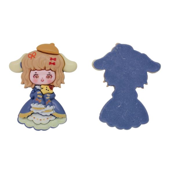 PLASTIC BEADS - RESIN 3D - FOR GLUING - GIRL 46 - 41x61x12mm ROSE DUST-RED (LIGHT)-WHITE - PACKAGE 10pcs.