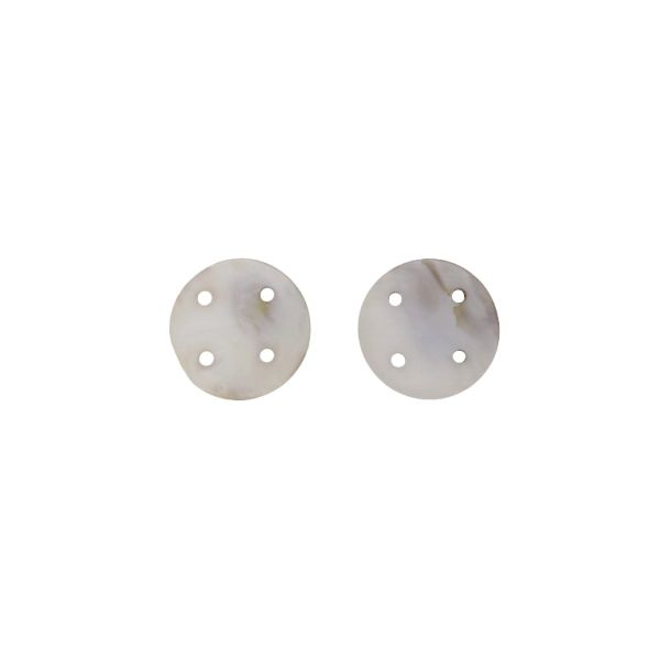 MOTHER OF PEARL BEADS  - CONNECTING ELEMENT - CIRCLE 07 - 34x1.5mm WHITE - 2pcs. Hole-3.5mm 