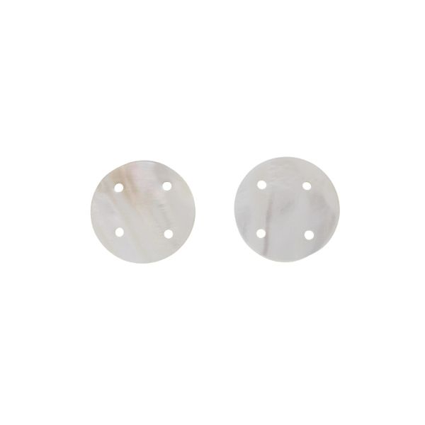 MOTHER OF PEARL BEADS  - CONNECTING ELEMENT - CIRCLE 07 - 40x2.0mm WHITE - 2pcs. Hole-3.5mm 
