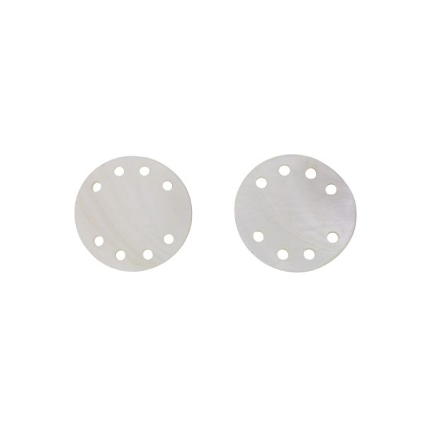 MOTHER OF PEARL BEADS  - CONNECTING ELEMENT - CIRCLE 08 - 45x2.0mm WHITE - 2pcs. Hole-3.5mm 