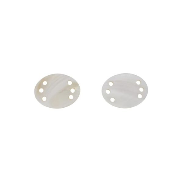 MOTHER OF PEARL BEADS  - CONNECTING ELEMENT - OVAL 01 - 40x30x3.0mm WHITE - 2pcs. Hole-3.5mm 