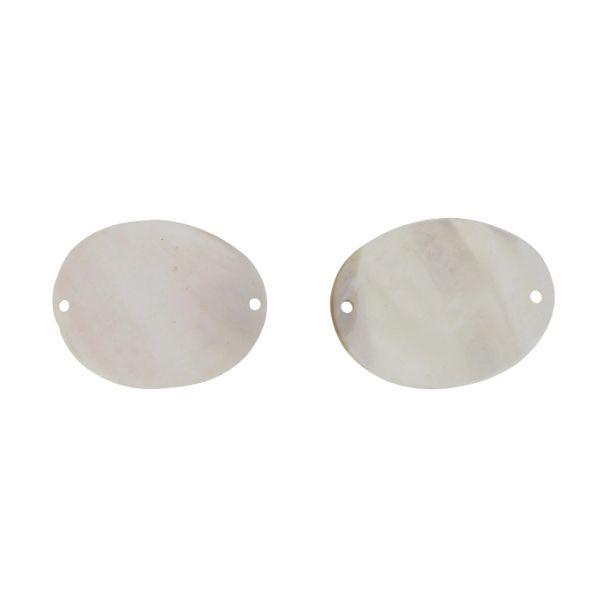 MOTHER OF PEARL BEADS - CONNECTING ELEMENT - OVAL 03 - 57x45x3.4mm WHITE - PACKAGE 20pcs. Hole-3.2mm 