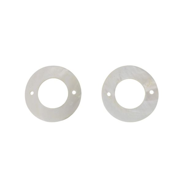 MOTHER OF PEARL BEADS - CONNECTING ELEMENT - RING 01 - 50x2.5mm WHITE - PACKAGE 20pcs. Hole-3.2mm 