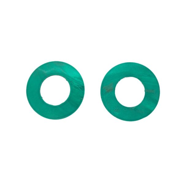 MOTHER OF PEARL BEADS - CONNECTING ELEMENT - RING 02 - 50x2.5mm TURQUOISE - PACKAGE 10pcs. Hole-25.0mm 