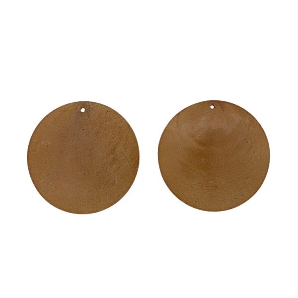 MOTHER OF PEARL BEADS  - FLAKE 01 - CIRCLE - 60x0.7mm BROWN - 2pcs. Hole-1.6mm 