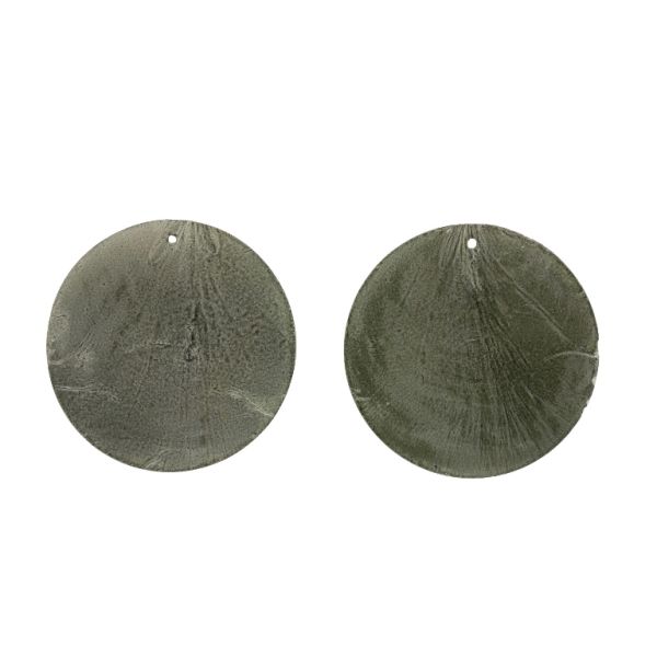 MOTHER OF PEARL BEADS - FLAKE 01 - CIRCLE - 60x0.7mm GRAY - SECOND-RATE - PACKAGE 20pcs. Hole-1.6mm 