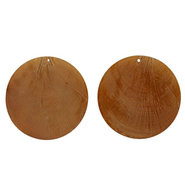 MOTHER OF PEARL BEADS - FLAKE 01 - CIRCLE - 70x0.7mm BROWN - PACKAGE 20pcs. Hole-1.6mm 