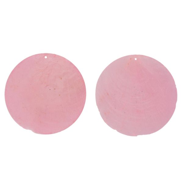 MOTHER OF PEARL BEADS - FLAKE 01 - CIRCLE - 70x0.7mm PINK (LIGHT) - SECOND-RATE - PACKAGE 20pcs. Hole-1.6mm 