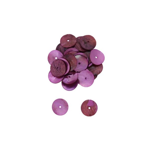 MOTHER OF PEARL BEADS - FLAKE 02 - CIRCLE 01 - 18x0.8mm CYCLAMEN - PACKAGE 200g Hole-1.4mm (400pcs.)