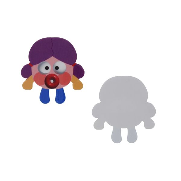 PLASTIC BEADS - RESIN 2D - FOR GLUING - GIRL 51 - 43x54x1.5mm PURPLE-PINK-BLUE (DARK) - PACKAGE 20pcs.