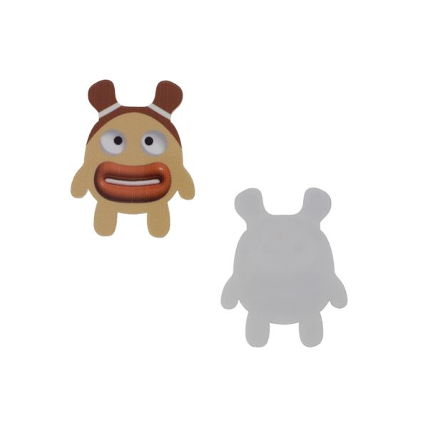 PLASTIC BEADS - RESIN 2D - FOR GLUING - GIRL 52 - 35x44x1.5mm BEIGE-BROWN-BROWN (DARK) - PACKAGE 20pcs.