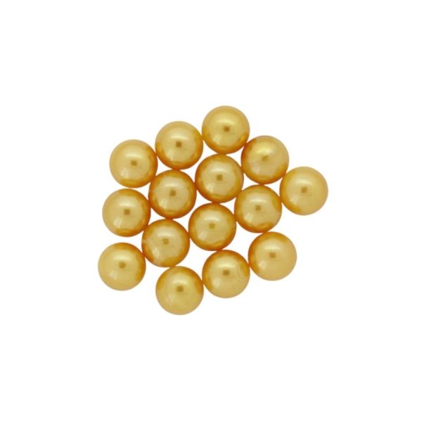 ADHESIVE BEADS - PLASTIC PEARLS - BALL - 8mm MULTICOLORED - YELLOW (DARK)-ECRU 132 - 20g (78pcs.)