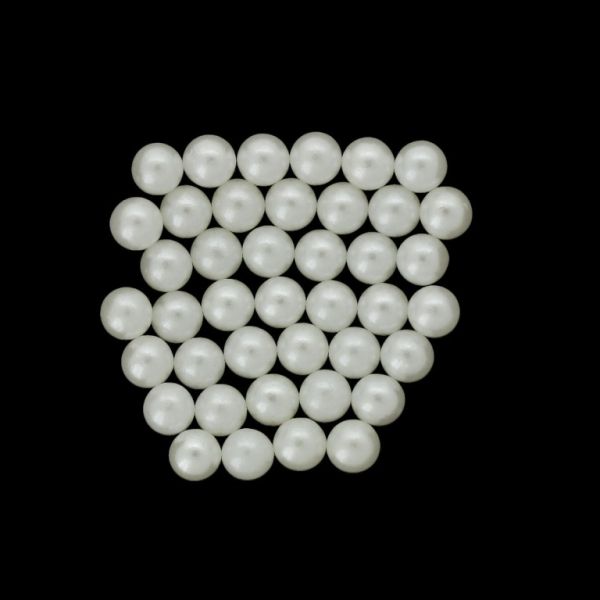 ADHESIVE BEADS - PLASTIC PEARLS - BALL 6mm WHITE 109 - PACKAGE 250g (2328pcs.)