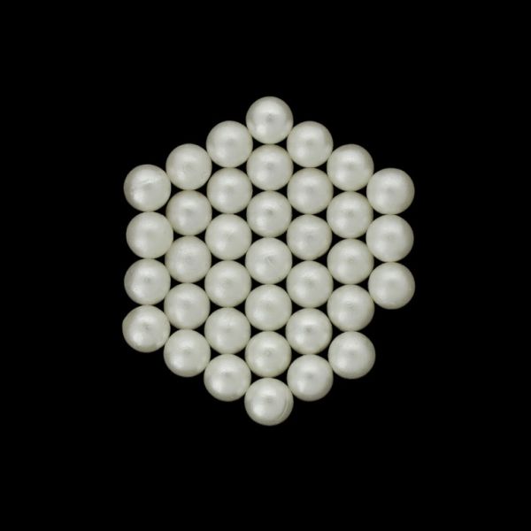 ADHESIVE BEADS - PLASTIC PEARLS - BALL 6mm ECRU 110 - PACKAGE 250g (2060pcs.)