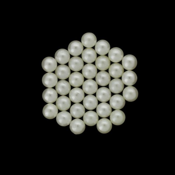 ADHESIVE BEADS - PLASTIC PEARLS - BALL 6mm ECRU 111 - PACKAGE 250g (2199pcs.)