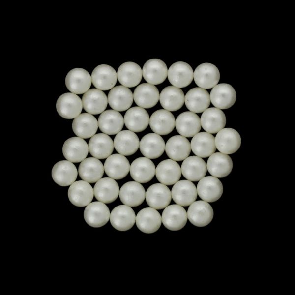 ADHESIVE BEADS - PLASTIC PEARLS - BALL 6mm ECRU 112 - PACKAGE 250g (1930pcs.)