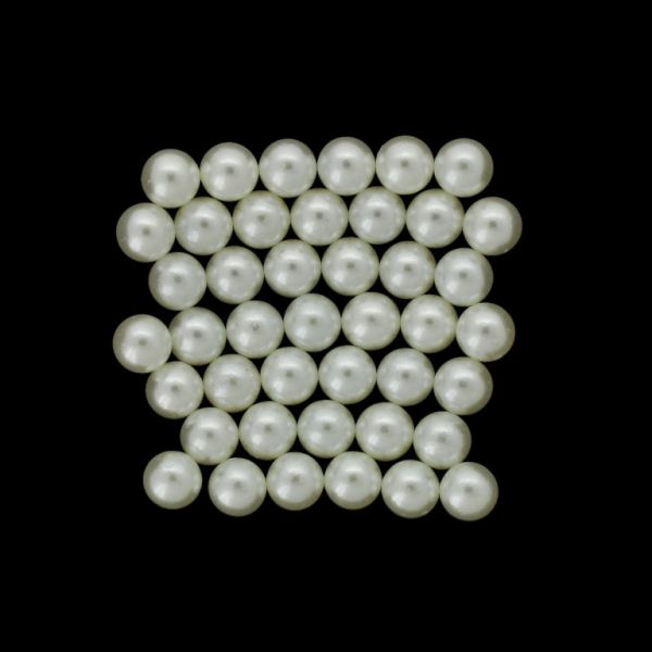 ADHESIVE BEADS - PLASTIC PEARLS - BALL 6mm ECRU 114 - PACKAGE 250g (2225pcs.)
