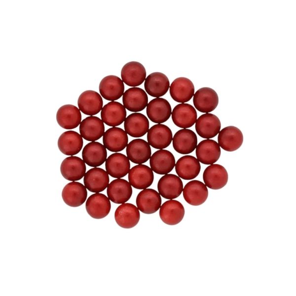 ADHESIVE BEADS - PLASTIC PEARLS - BALL 6mm RED 106 - 20g (182pcs.)