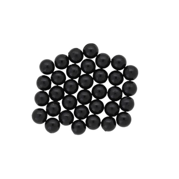 ADHESIVE BEADS - PLASTIC PEARLS - BALL 6mm BLACK 104 - PACKAGE 250g (1950pcs.)