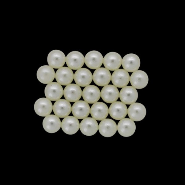 ADHESIVE BEADS - PLASTIC PEARLS - BALL 7mm ECRU 115 - 20g (117pcs.)