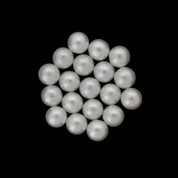 ADHESIVE BEADS - PLASTIC PEARLS - BALL 8mm WHITE 117 - 20g (73pcs.)