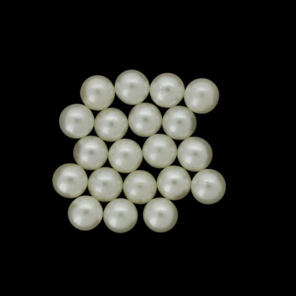 ADHESIVE BEADS - PLASTIC PEARLS - BALL 8mm ECRU 115 - PACKAGE 250g (928pcs.)