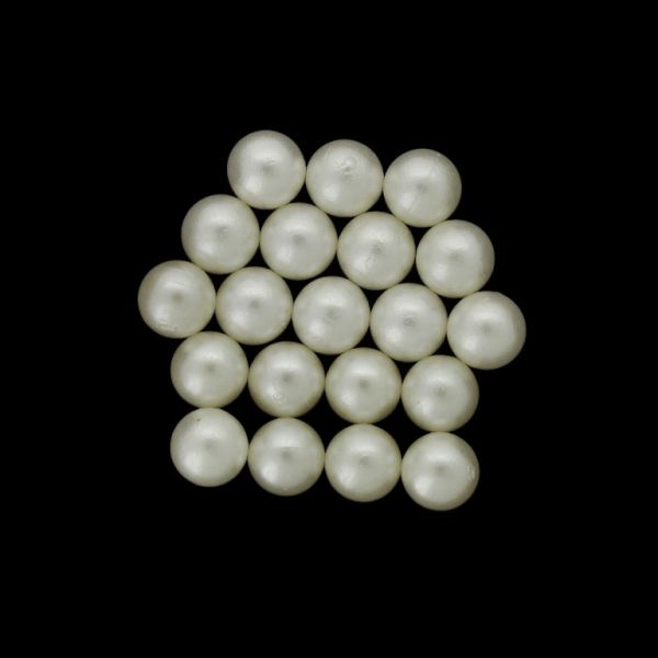ADHESIVE BEADS - PLASTIC PEARLS - BALL 8mm ECRU 119 - 20g (76pcs.)