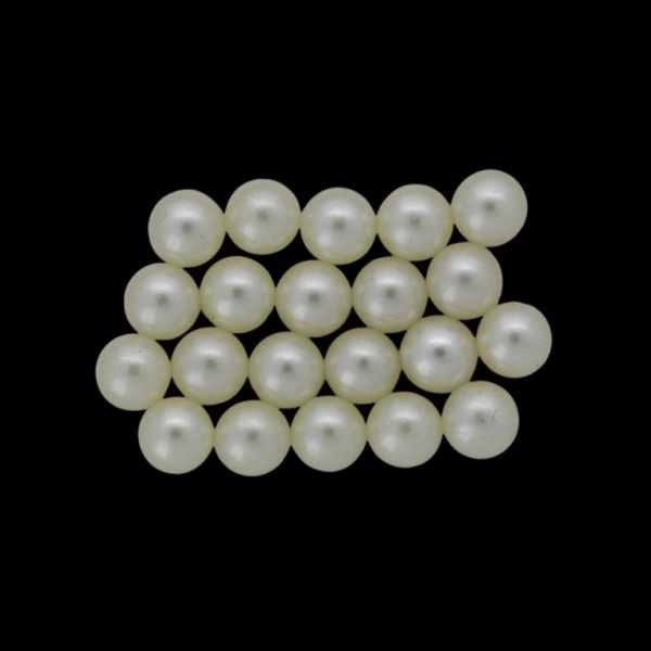 ADHESIVE BEADS - PLASTIC PEARLS - BALL 8mm ECRU 122 - 20g (77pcs.)