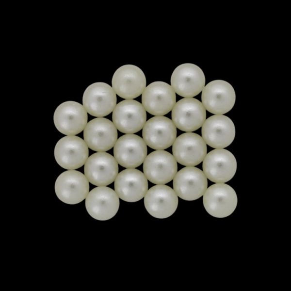 ADHESIVE BEADS - PLASTIC PEARLS - BALL 8mm ECRU 123 - PACKAGE 250g (930pcs.)