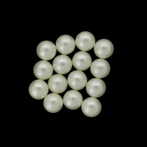 ADHESIVE BEADS - PLASTIC PEARLS - BALL 9mm ECRU 105 - PACKAGE 250g (679pcs.)
