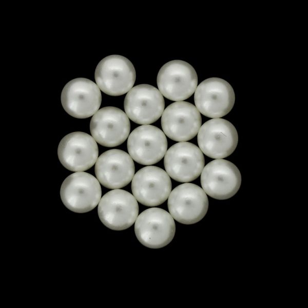 ADHESIVE BEADS - PLASTIC PEARLS - BALL 9mm ECRU 126 - PACKAGE 250g (679pcs.)