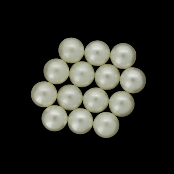 ADHESIVE BEADS - PLASTIC PEARLS - BALL 10mm ECRU 111 - 20g (39pcs.)