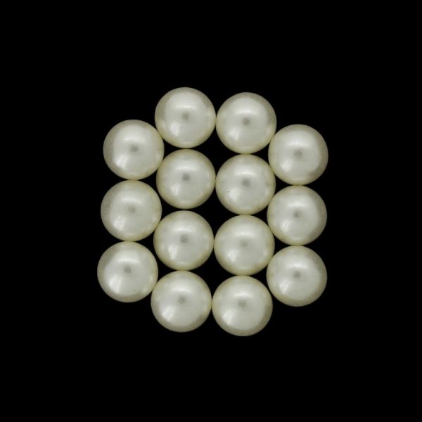 ADHESIVE BEADS - PLASTIC PEARLS - BALL 10mm ECRU 113 - 20g (43pcs.)