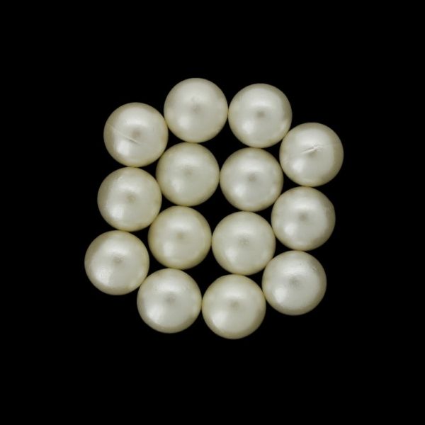 ADHESIVE BEADS - PLASTIC PEARLS - BALL 10mm ECRU 125 - 20g (34pcs.)