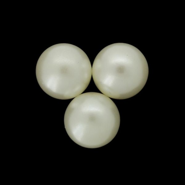 ADHESIVE BEADS - PLASTIC PEARLS - BALL 20mm ECRU 113 - 20g (5pcs.)