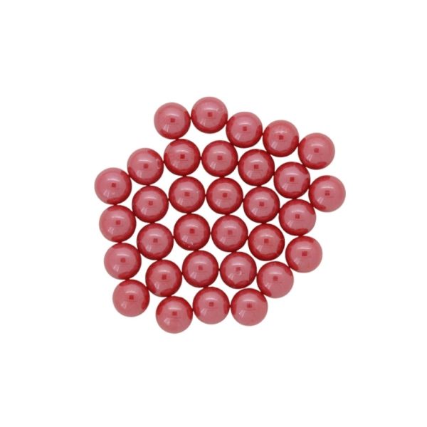 ADHESIVE BEADS - PLASTIC PEARLS - BALL GLOSSY 6mm CORAL 129 - PACKAGE 250g (2200pcs.)
