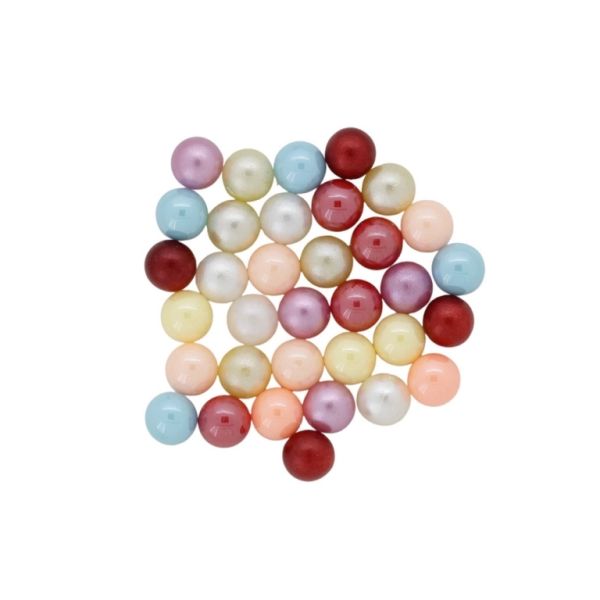 ADHESIVE BEADS - PLASTIC PEARLS - BALL GLOSSY 6mm MIX 130 - PACKAGE 250g (2210pcs.)