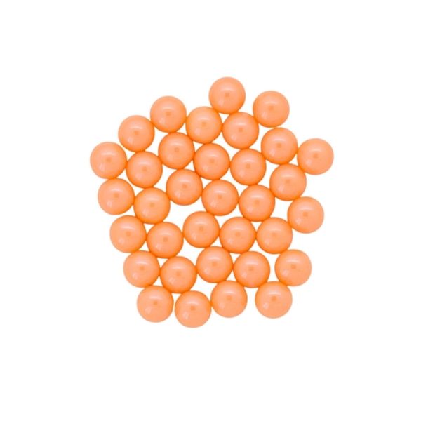 ADHESIVE BEADS - PLASTIC PEARLS - BALL GLOSSY 6mm PEACH 127 - 20g (177pcs.)